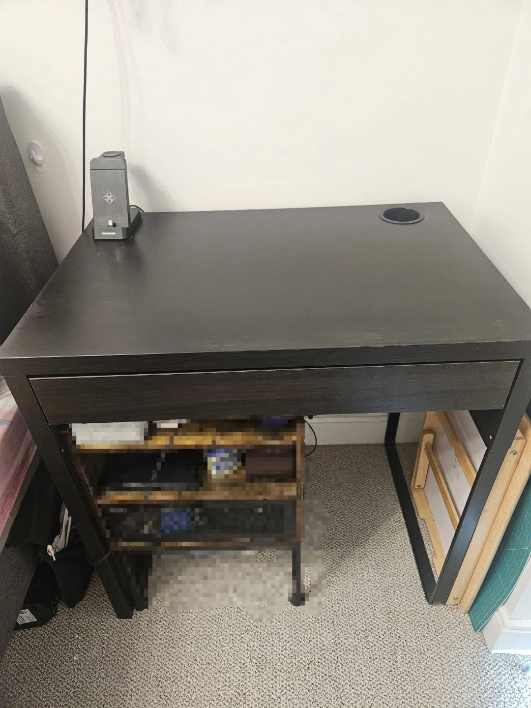 IKEA MICKE Desk with Drawer - Black-Brown