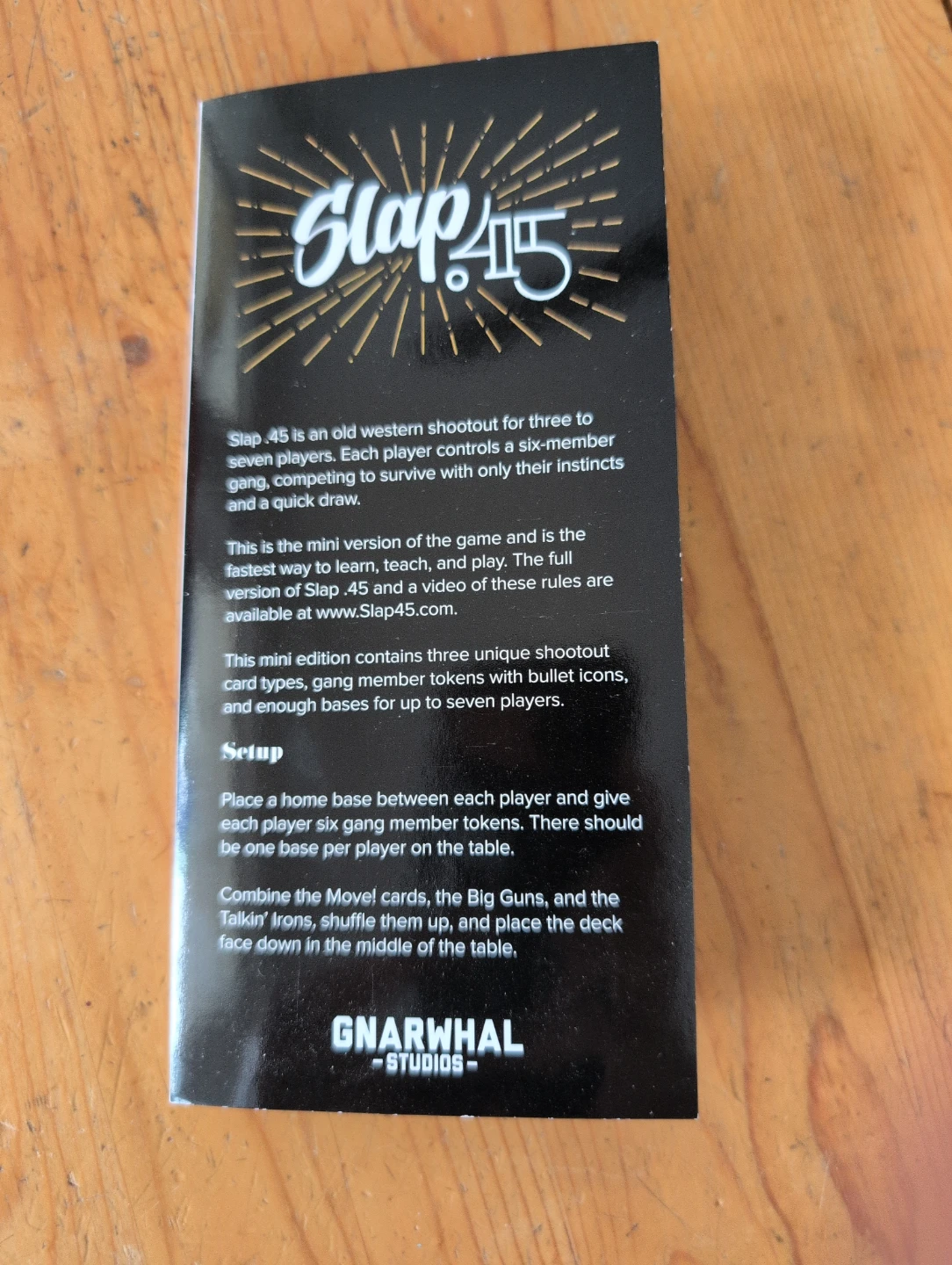 Slap .45 Mini Edition Western Card Game