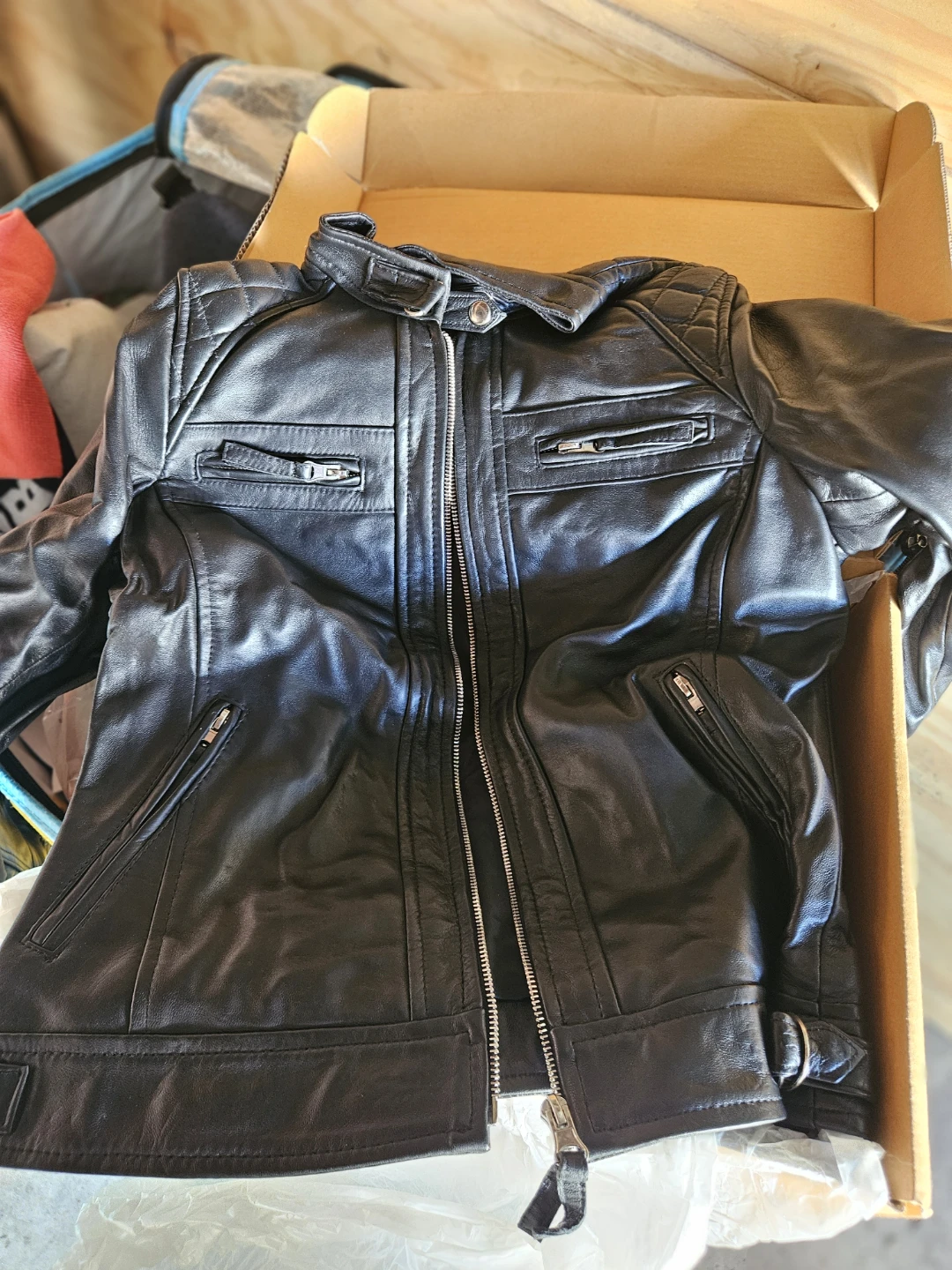 Black Leather Jacket - Diamond Western