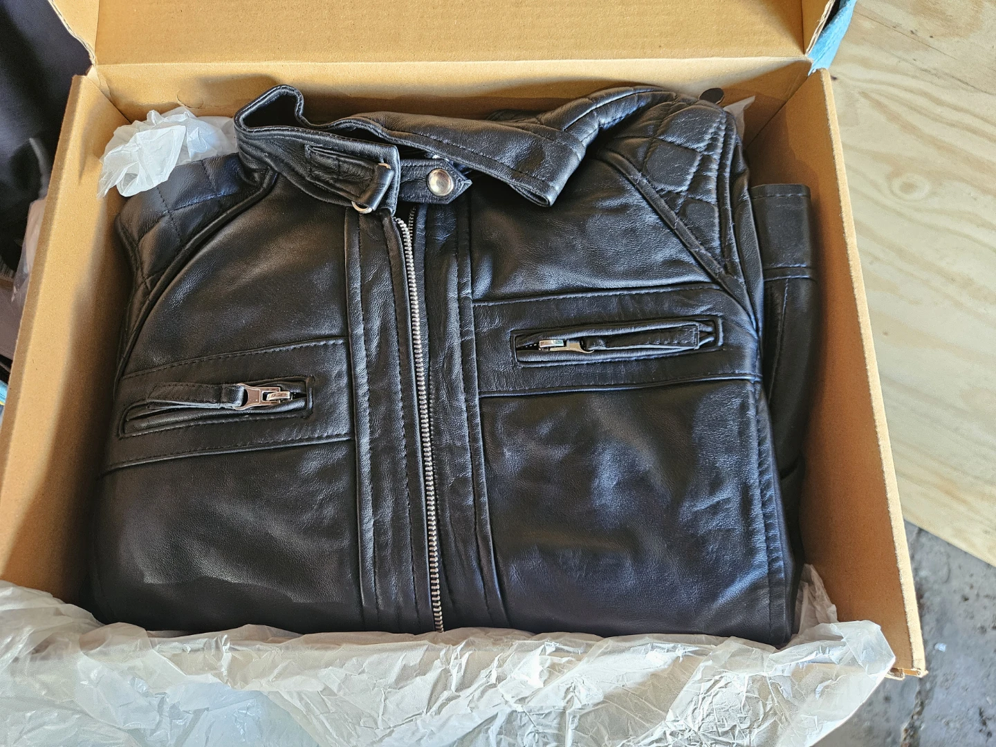 Black Leather Jacket - Diamond Western - photo 2