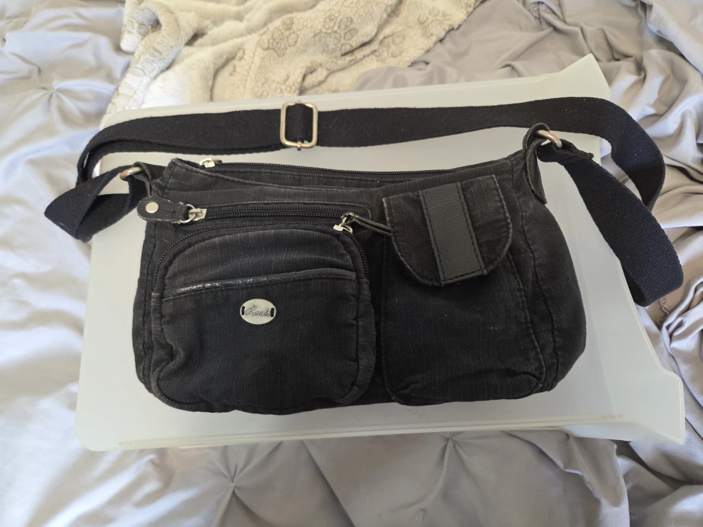 Roots Black Crossbody Bag