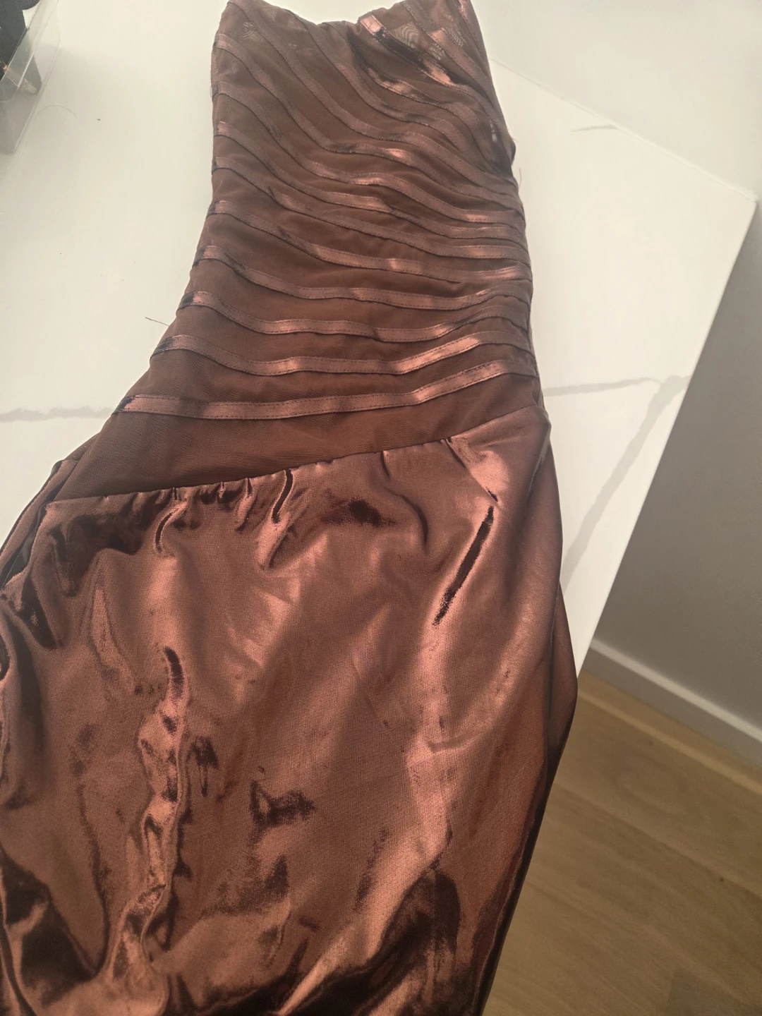 AKIRA Brown Mesh Corset Dress - photo 3