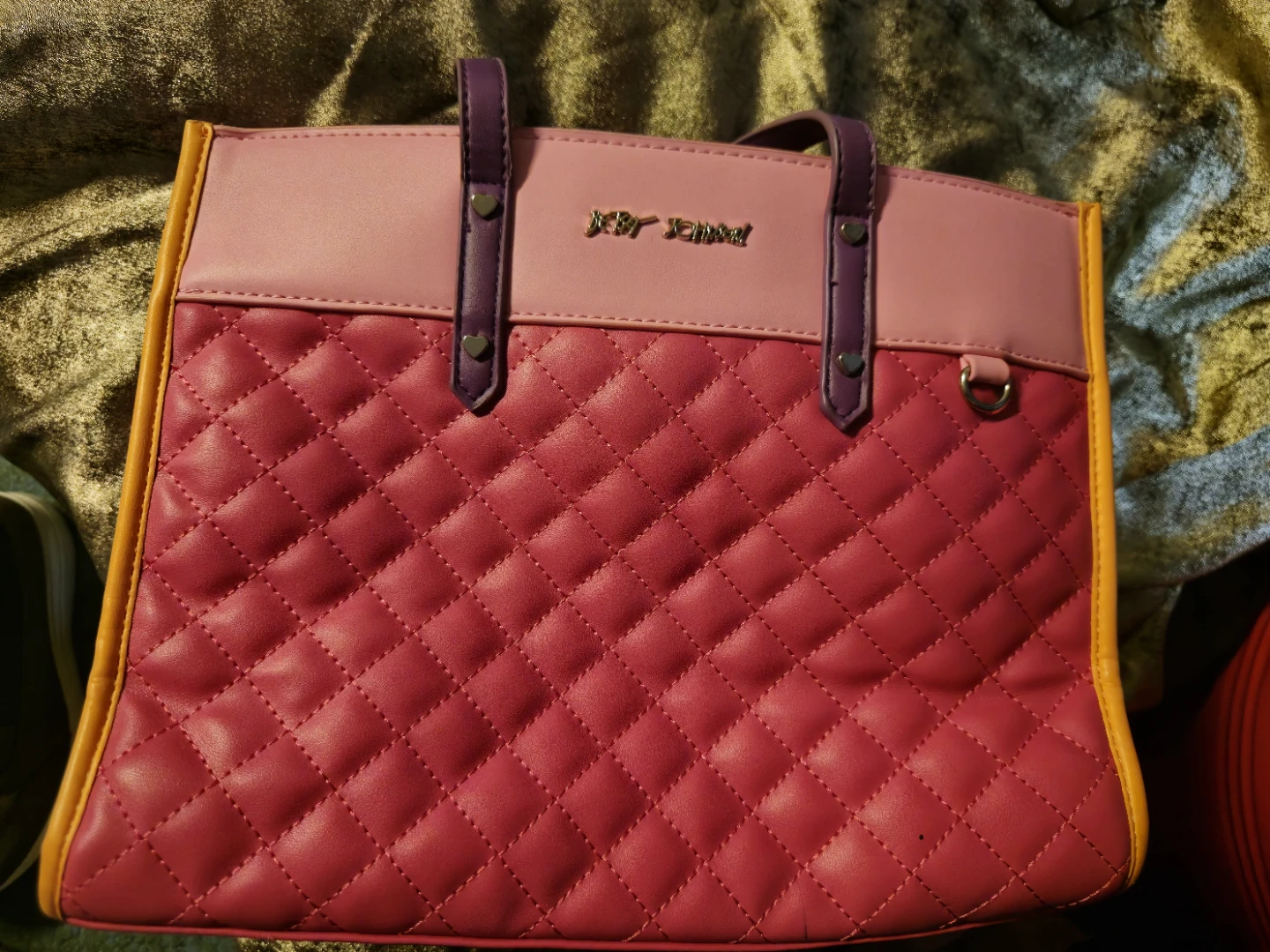 Betsey Johnson Quilted Pink Handbag