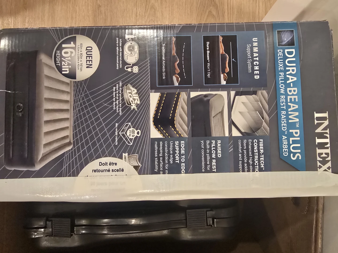 Intex Dura-Beam Queen Airbed with Pillow Rest - photo 2