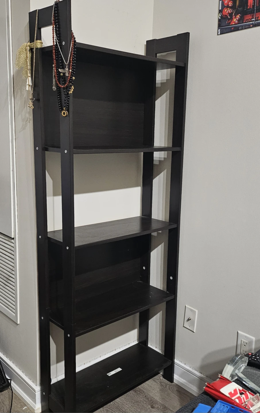 Dark Brown Ladder Bookshelf