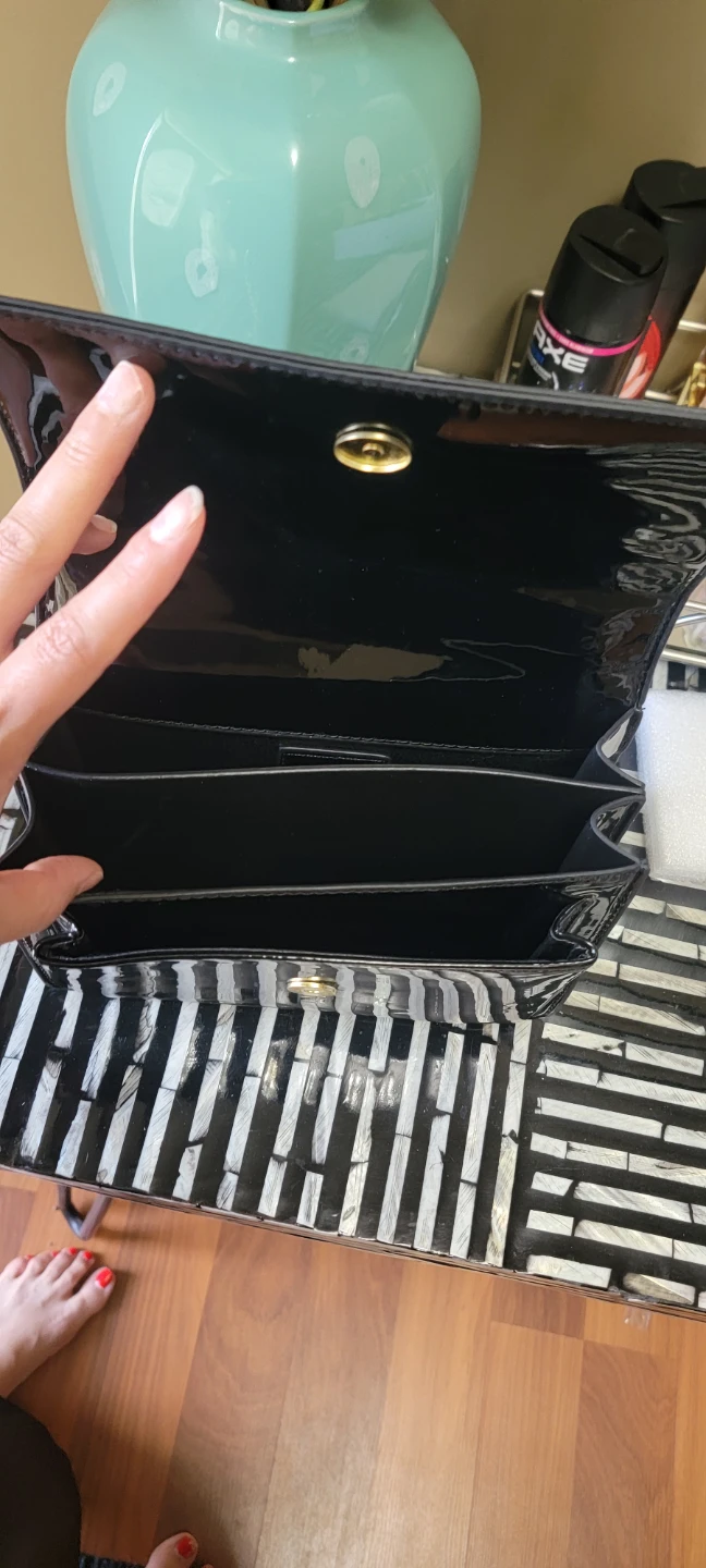 Saint Laurent Black Patent Leather Chain Shoulder Bag - photo 2