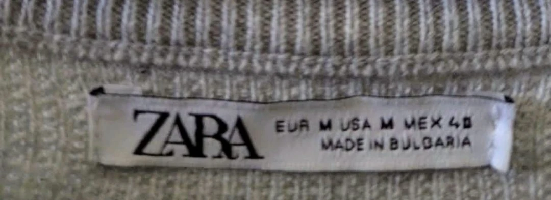 ZARA Cotton Grey Waffle Knit Crewneck Sweater - Medium - photo 3