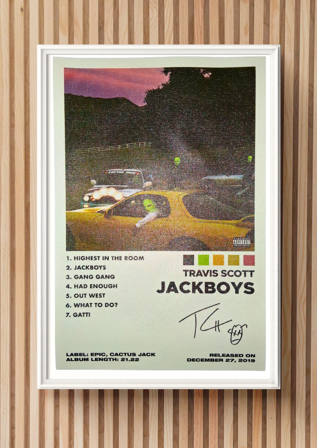 Travis Scott Jackboys Album Canvas Poster 8"x11"
