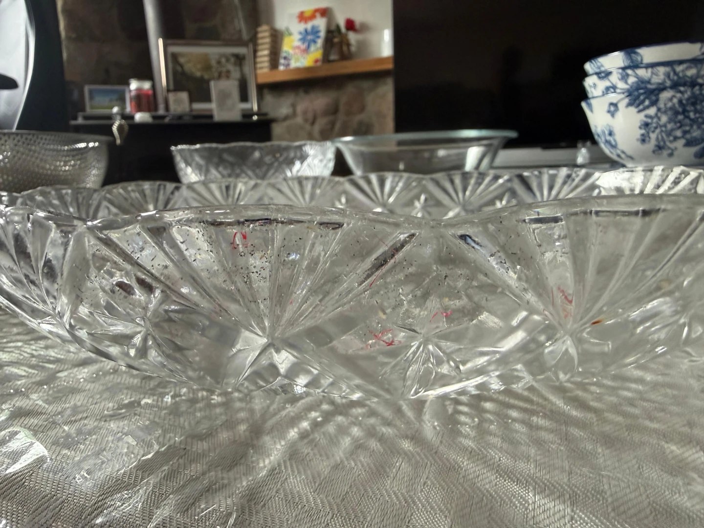 Glass Punch Bowl with Ladle and Cups - photo 3