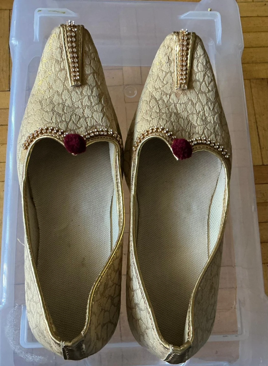 Gold Brocade Embellished Shoes