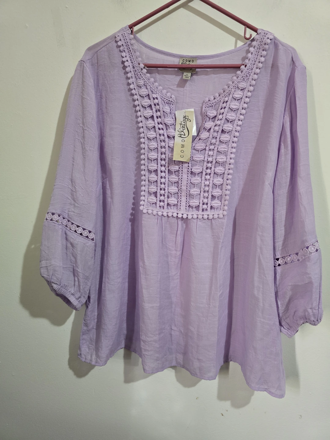 Como Vintage Tunic Top XL Lavender