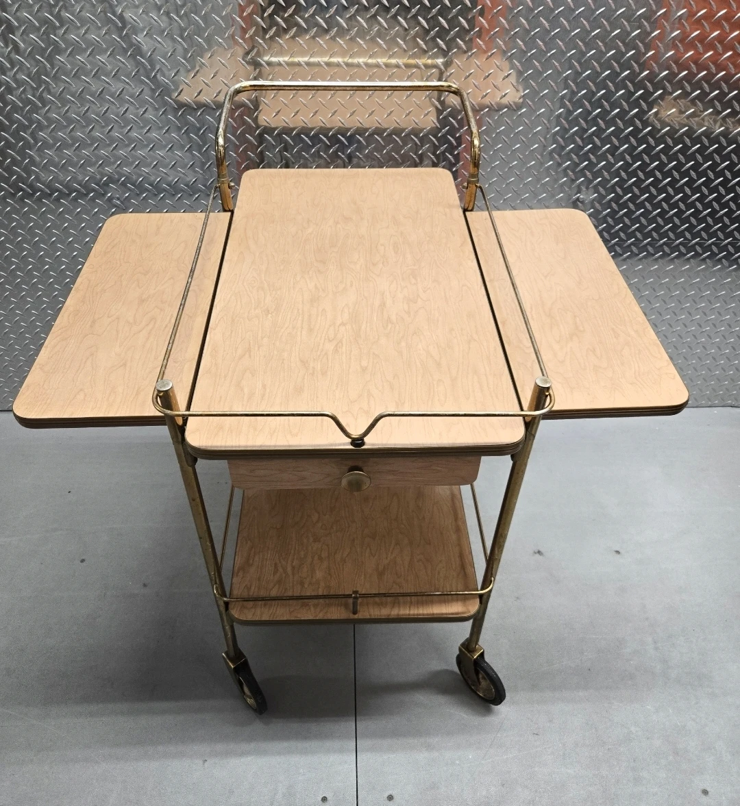 Mid-Century Modern Drop-Leaf Bar Cart - Pristine Condition