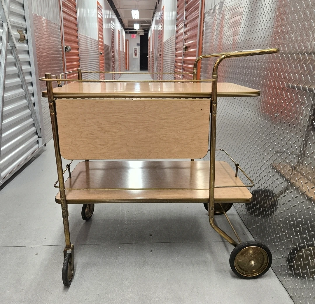 Mid-Century Modern Drop-Leaf Bar Cart - Pristine Condition - photo 5