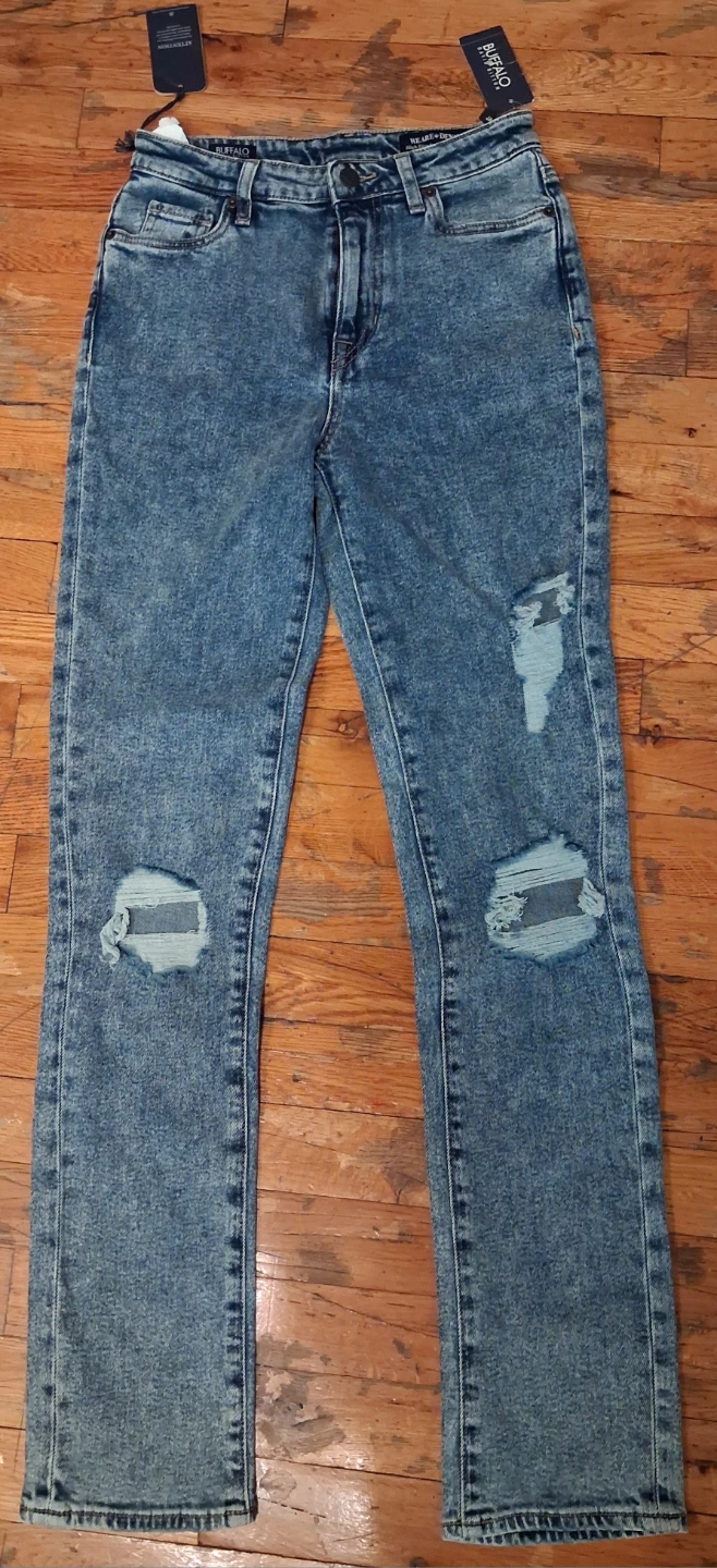 Buffalo Jeans - Acid Wash Distressed Skinny Jeans