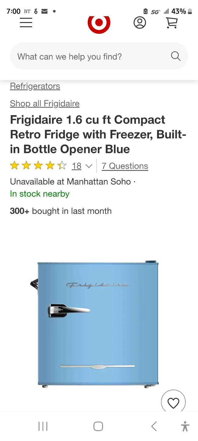 MICROWAVE  and Frigidaire 1.6 cu ft Retro Fridge with Freezer