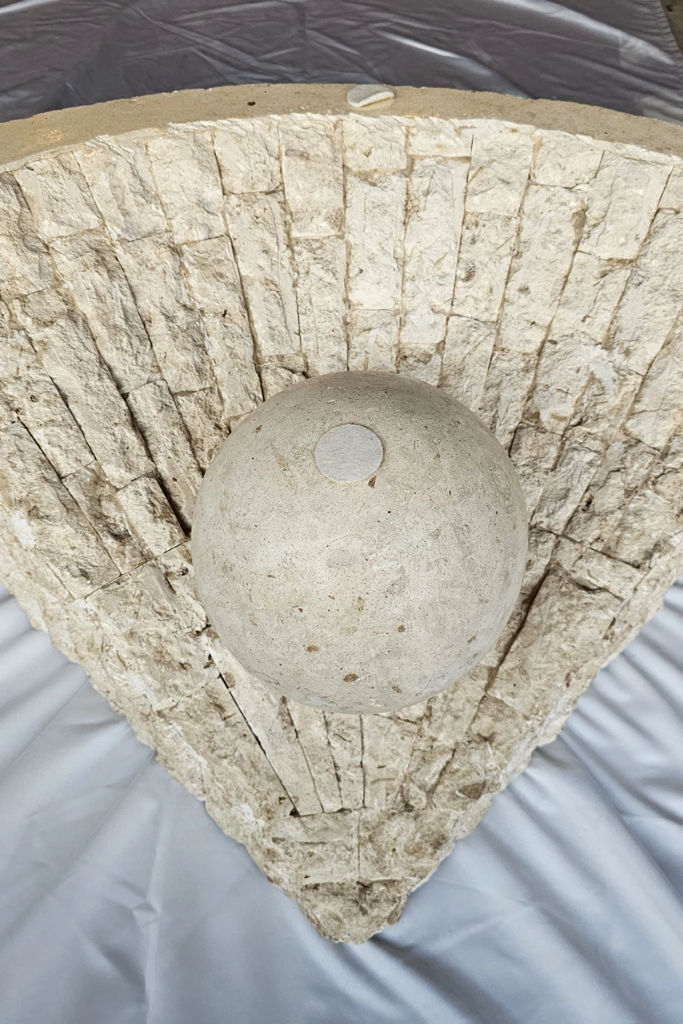 Vintage 1980s Postmodern Tessellated Stone Coffee Table - As Is - photo 4