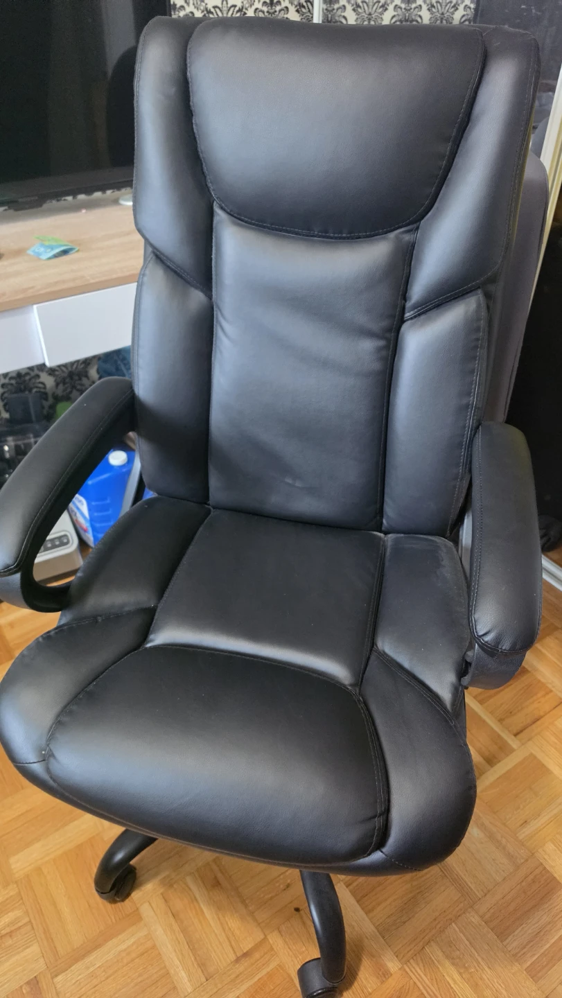 Black Faux Leather Office Chair
