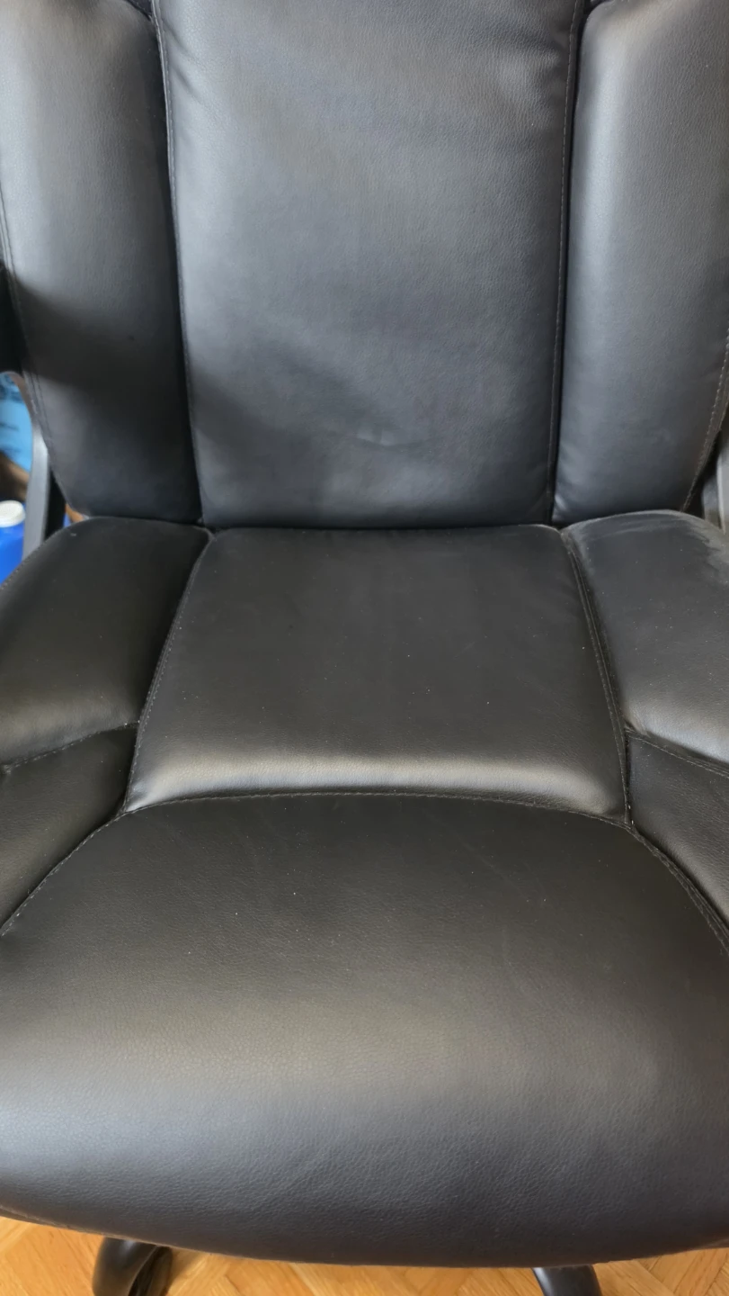 Black Faux Leather Office Chair - photo 2