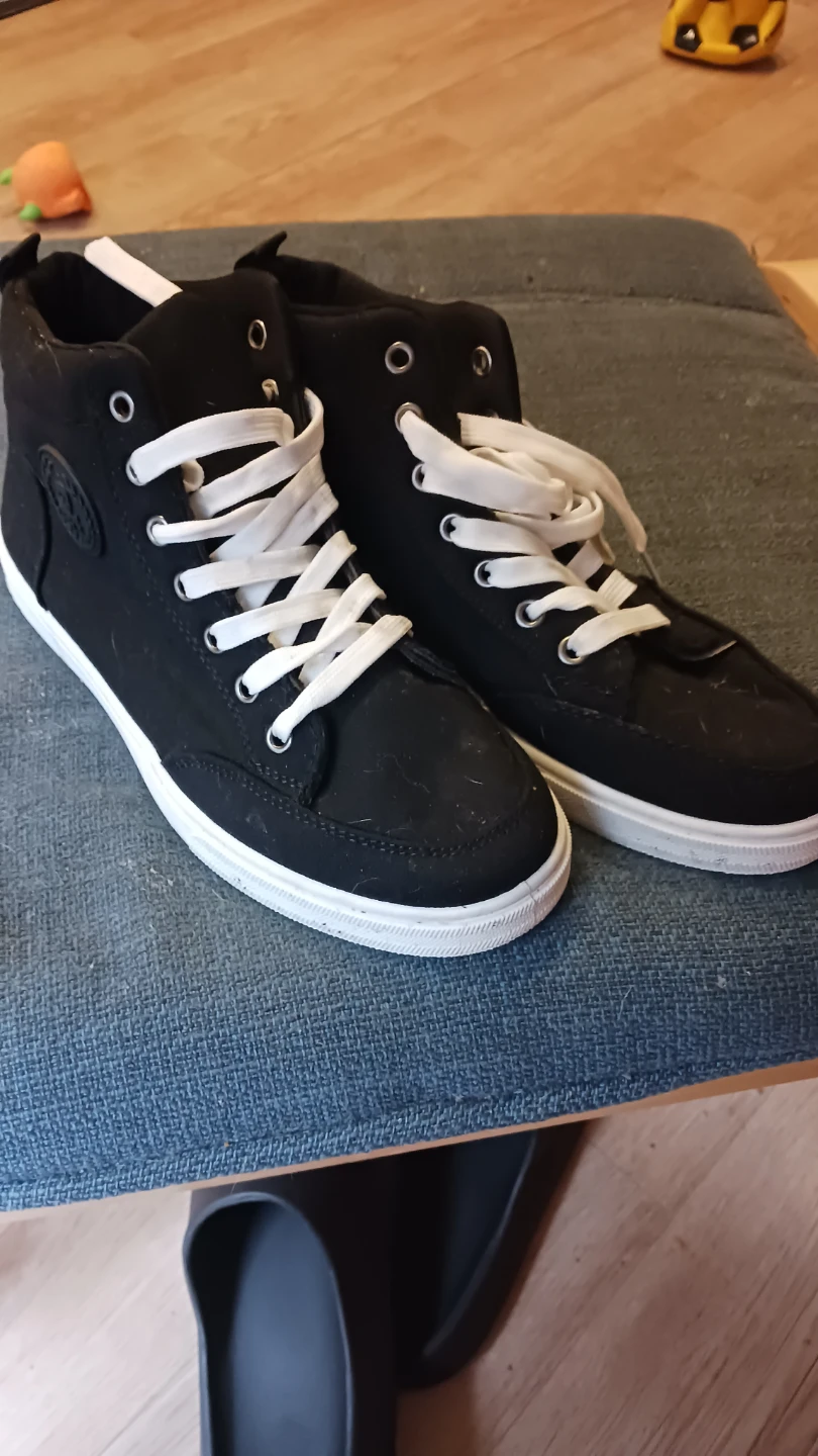 Black Canvas High-Top Sneakers