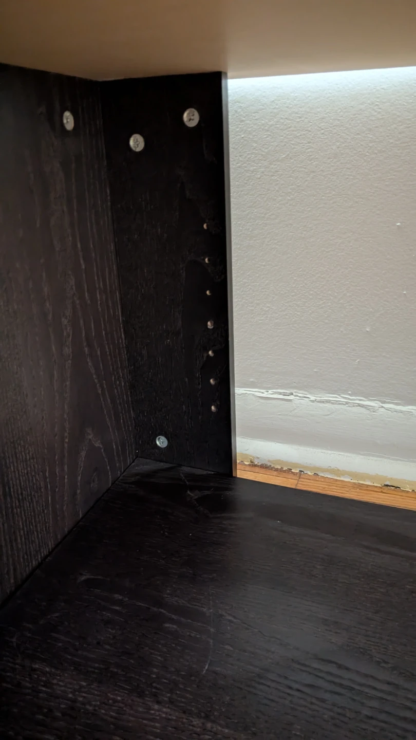 Dark Wood Bench with Storage Shelf - photo 3