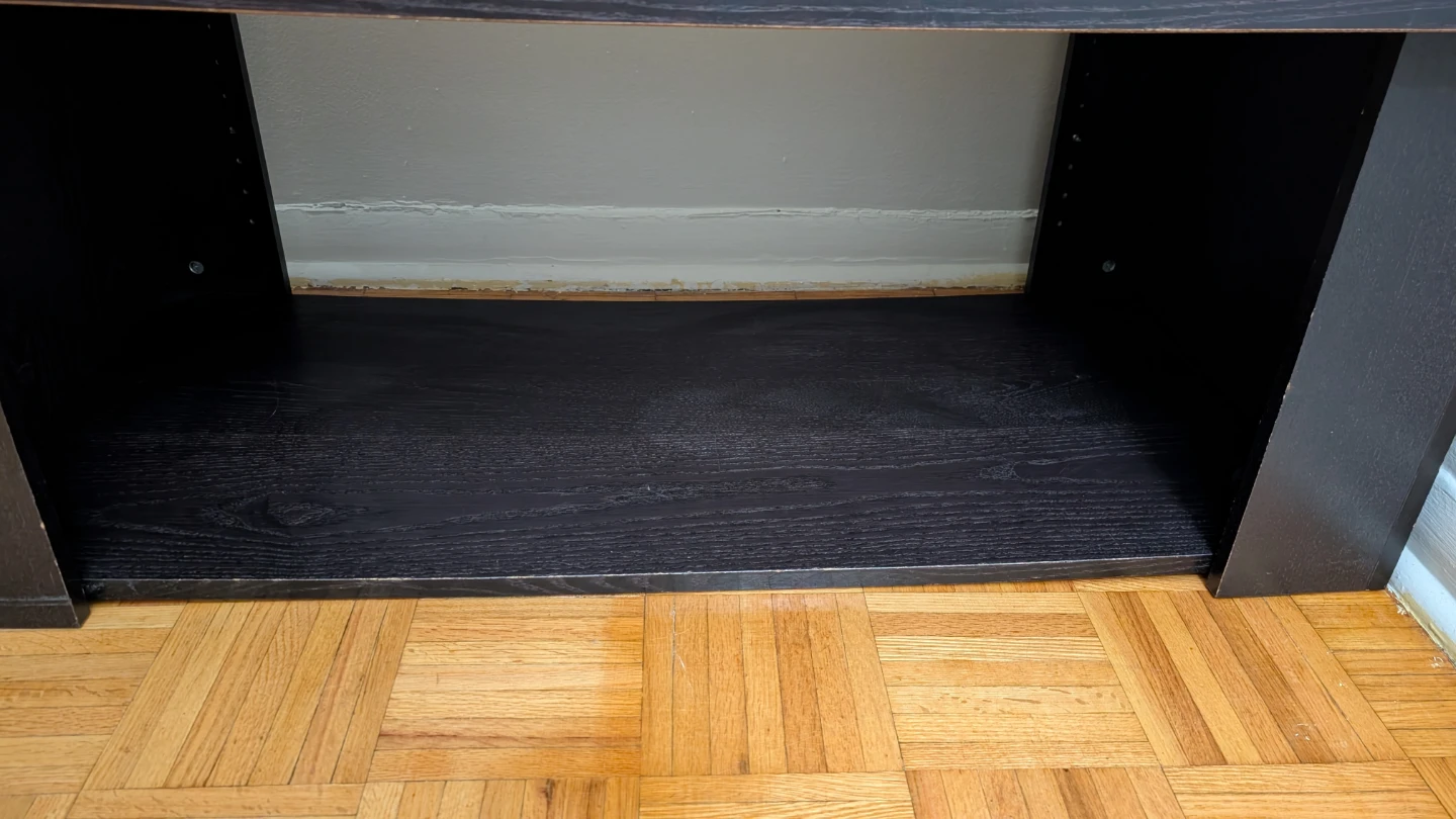Dark Wood Bench with Storage Shelf - photo 5