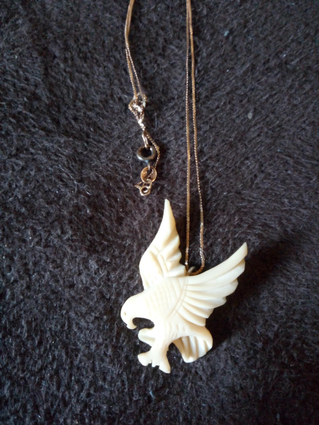 Mammoth Ivory Eagle Pendant Necklace - photo 3