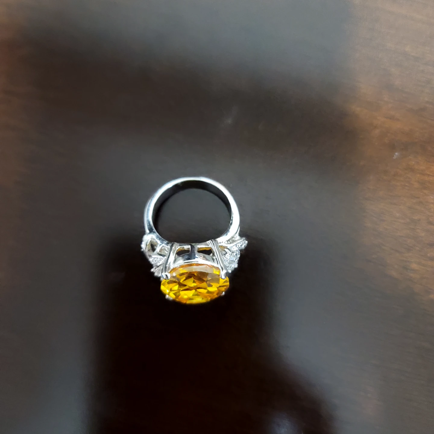 Sterling Silver Citrine and Diamond Accent Ring - photo 4