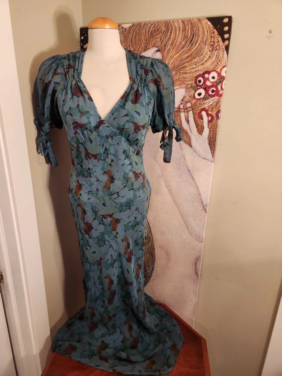 1930s inspired VINTAGE floral print silk midi dress - photo 3