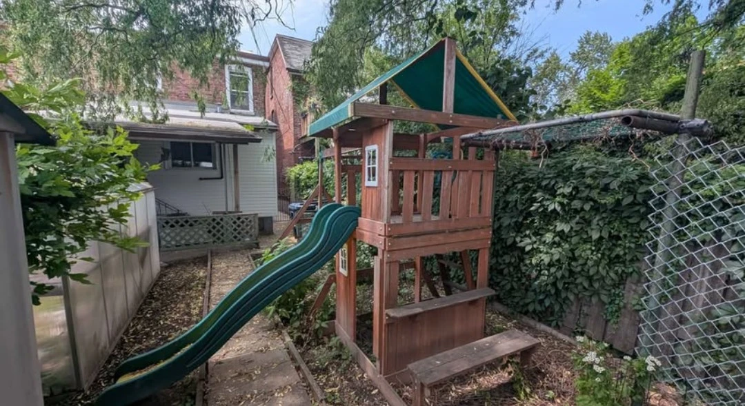 Wooden Playground with Slide and Swings