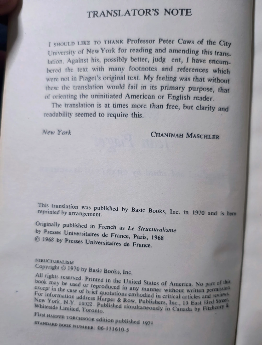 Structuralism by Jean Piaget Book, 1970, like new condition - photo 3
