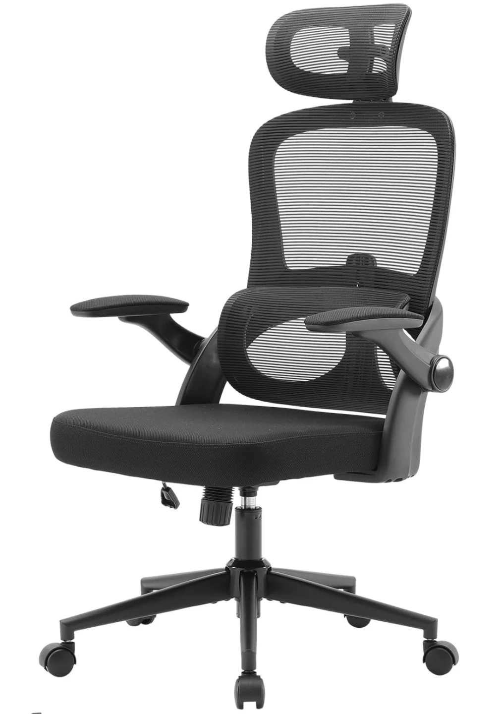 Black Ergonomic Mesh Office Chair with Headrest - photo 4