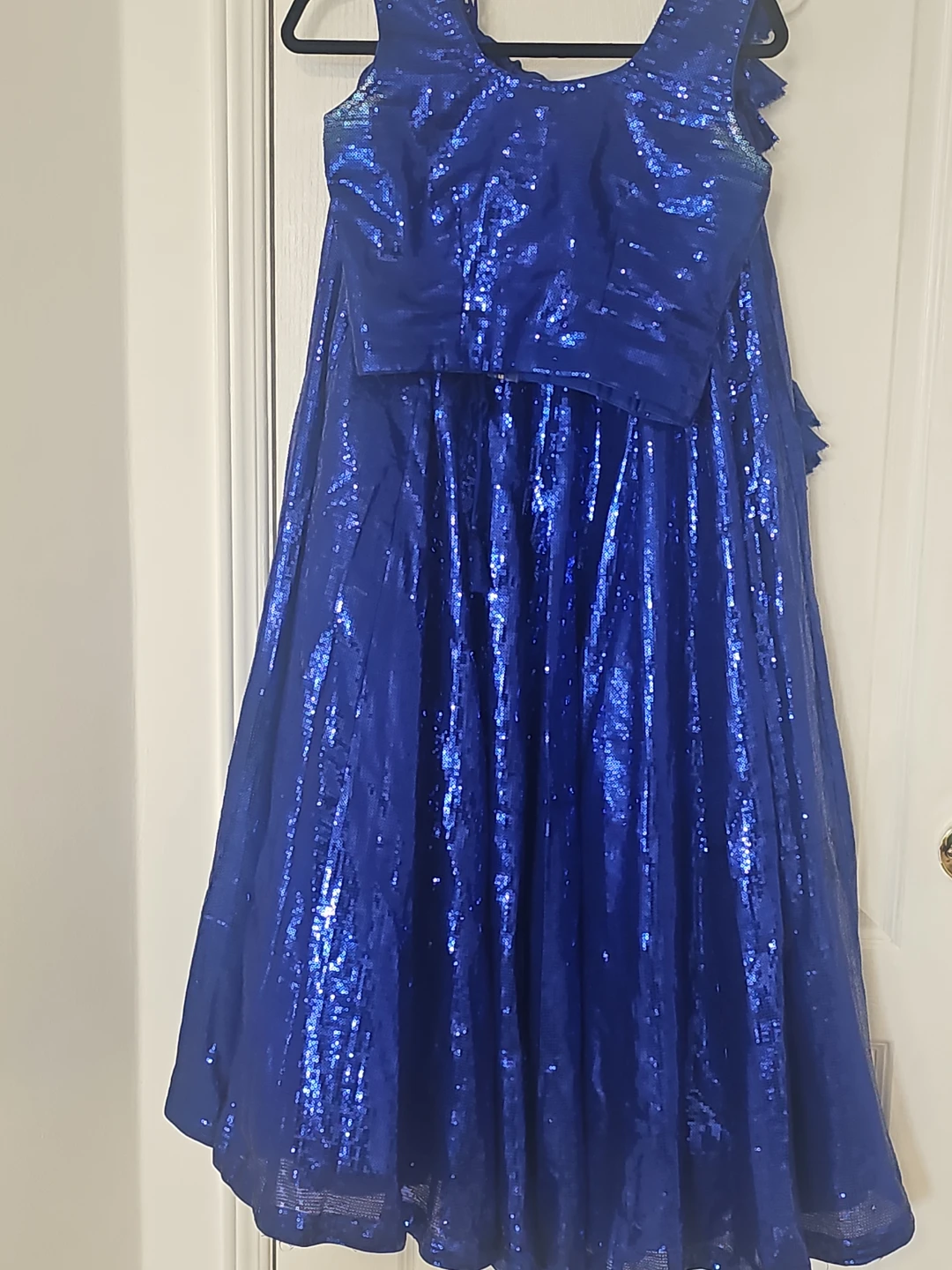 Royal Blue Sequin Lehenga Choli with Dupatta - photo 4