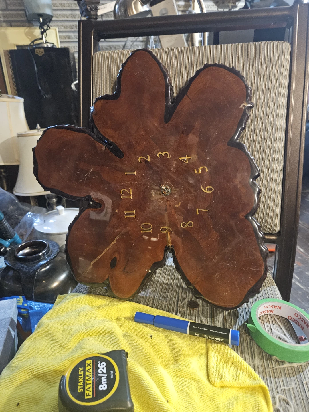 Wooden Live Edge Clock - photo 2