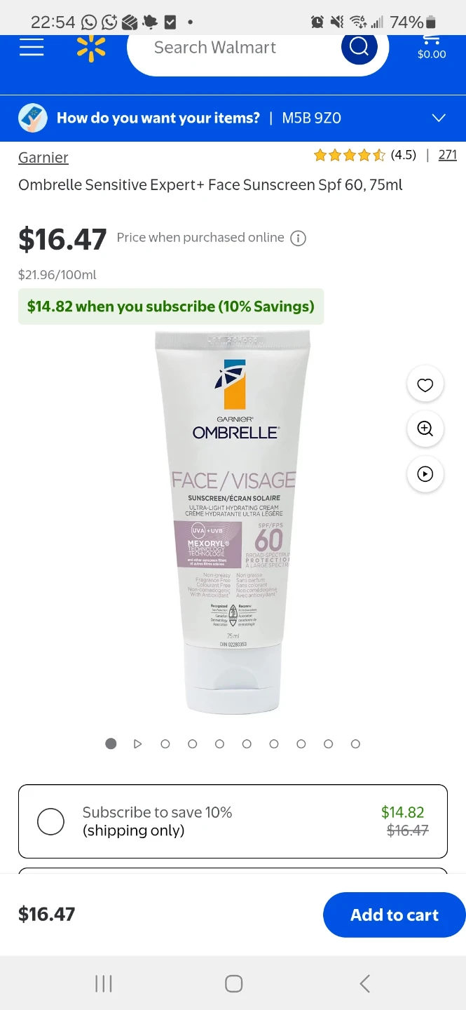 Garnier Face Sunscreen SPF60 Ultra-light Hydrating Creams