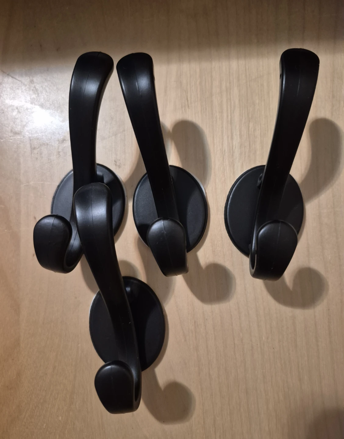 BNIB)Black Adhesive Wall Hooks (Set of 4)