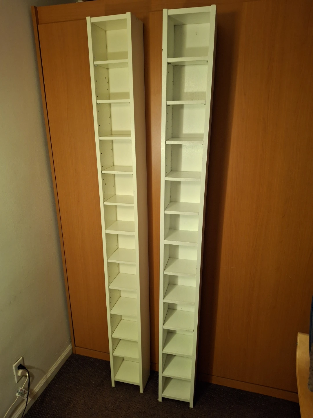 Tall White Ikea CD shelves (Set of 2)
