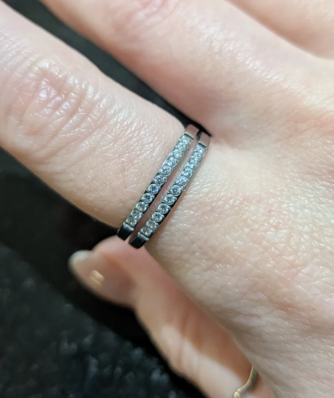 Size 7 Split Pave Ring