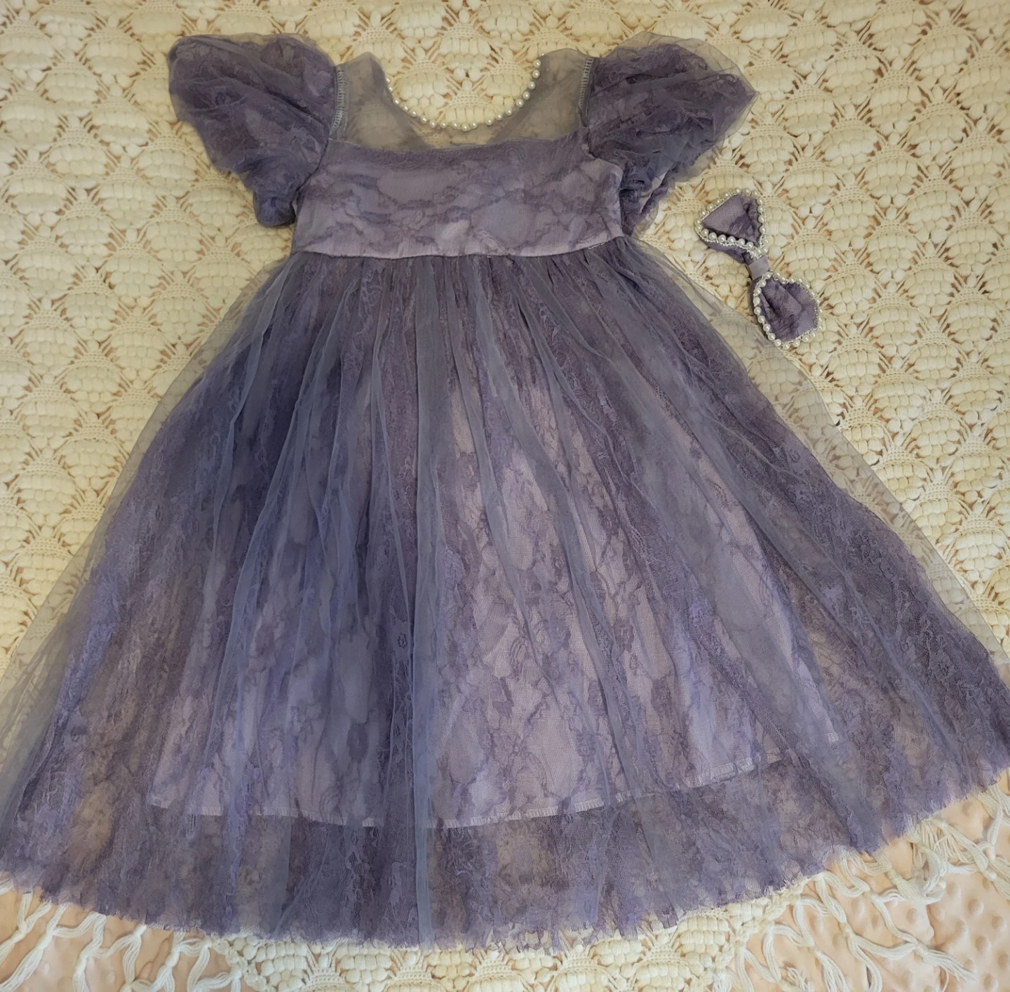💜 Robe violette élégante pour fille – Taille 4 ans 👗✨