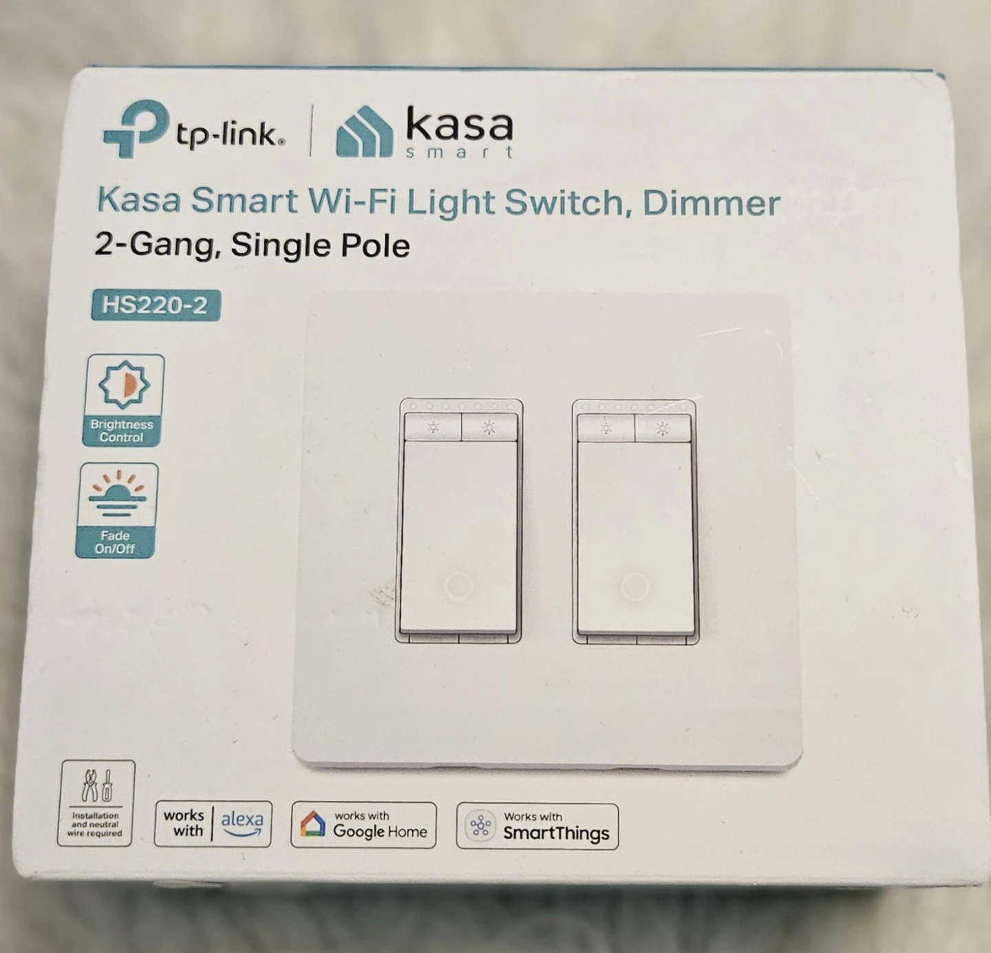 Kasa Smart Dimmer Switch 2-Gang HS220-2 - photo 2