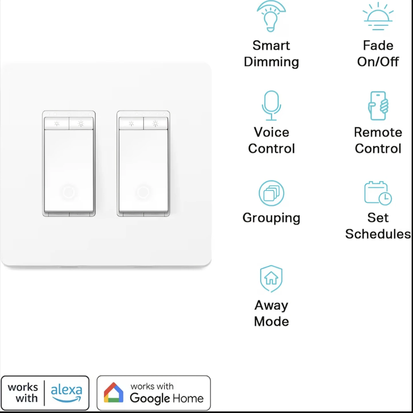 Kasa Smart Dimmer Switch 2-Gang HS220-2 - photo 3