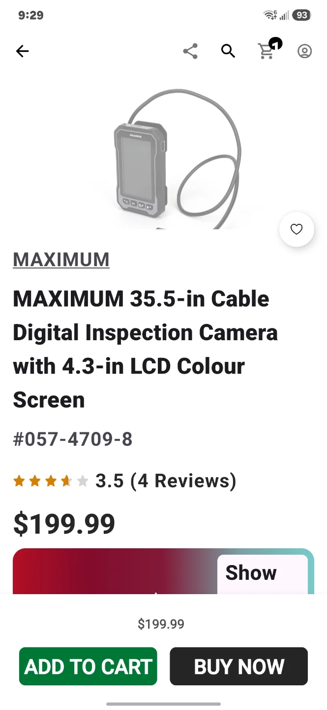 MAXIMUM 35.5-in Cable Digital Inspection Camera LCD - photo 5