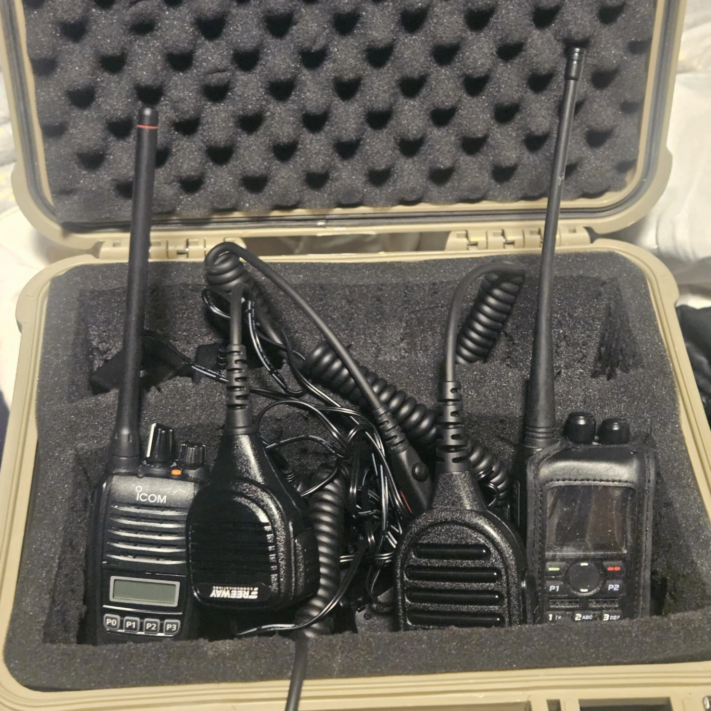 Icom and Freeway Two-Way Radio Set in Case