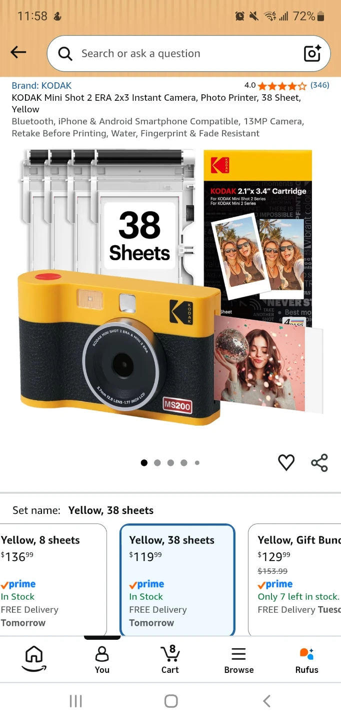 Kodak Mini Shot 2 Retro 4PASS Instant Camera & Printer Bundle