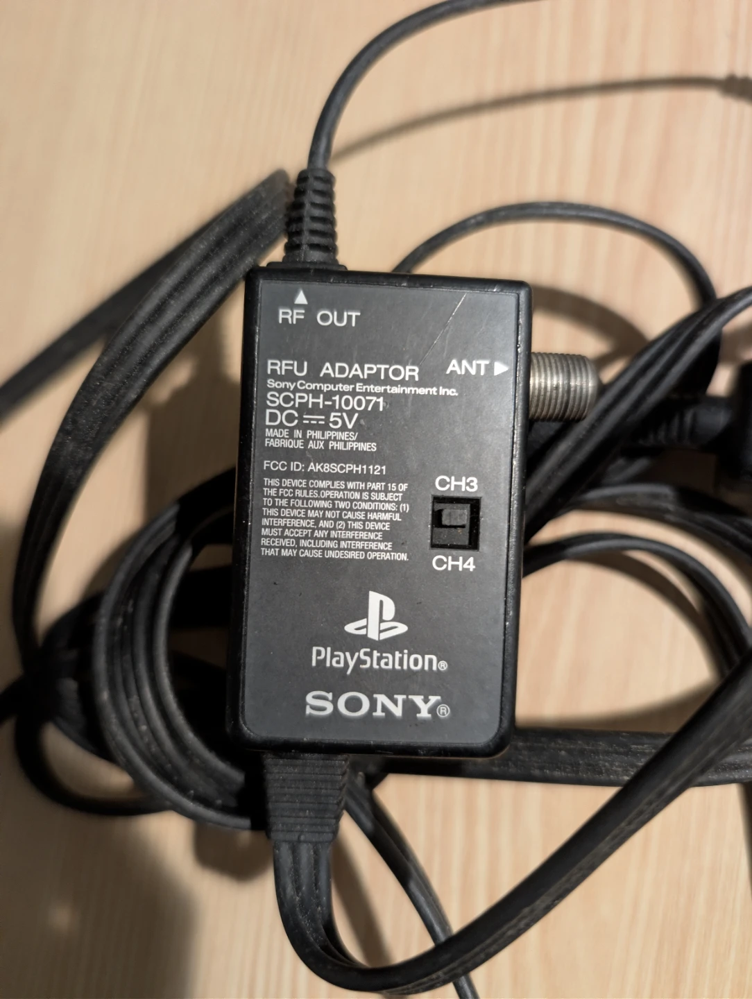 Sony PlayStation Adapter OEM RFU PS1 PS2 TV Coax RF Switch Cable