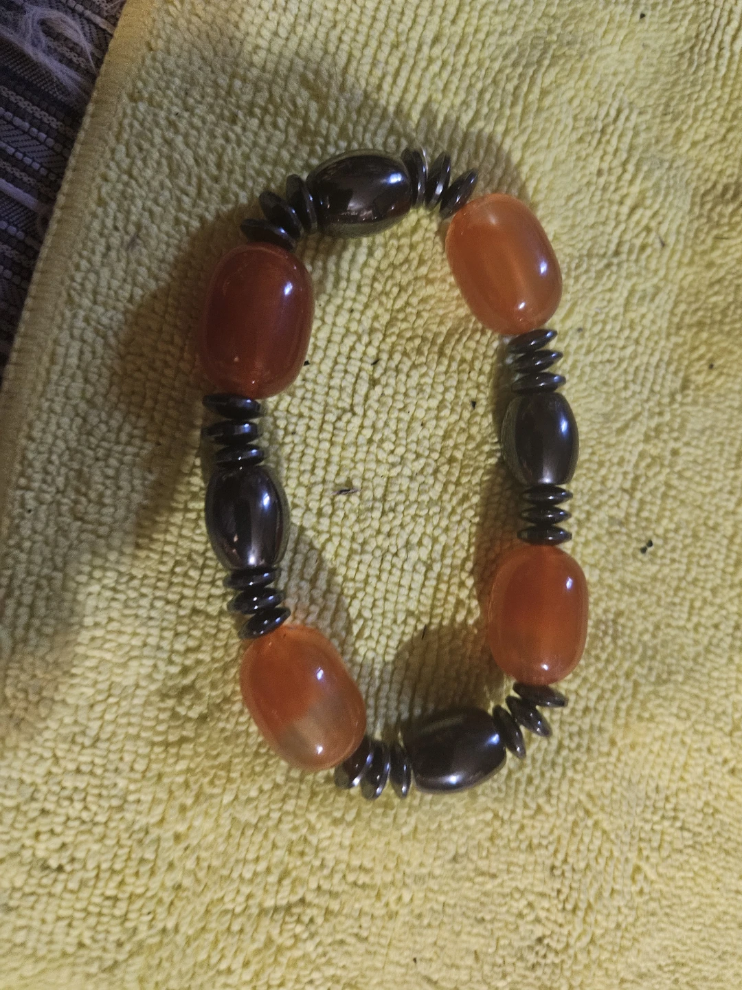 Orange and Dark Bead Bracelet - photo 2