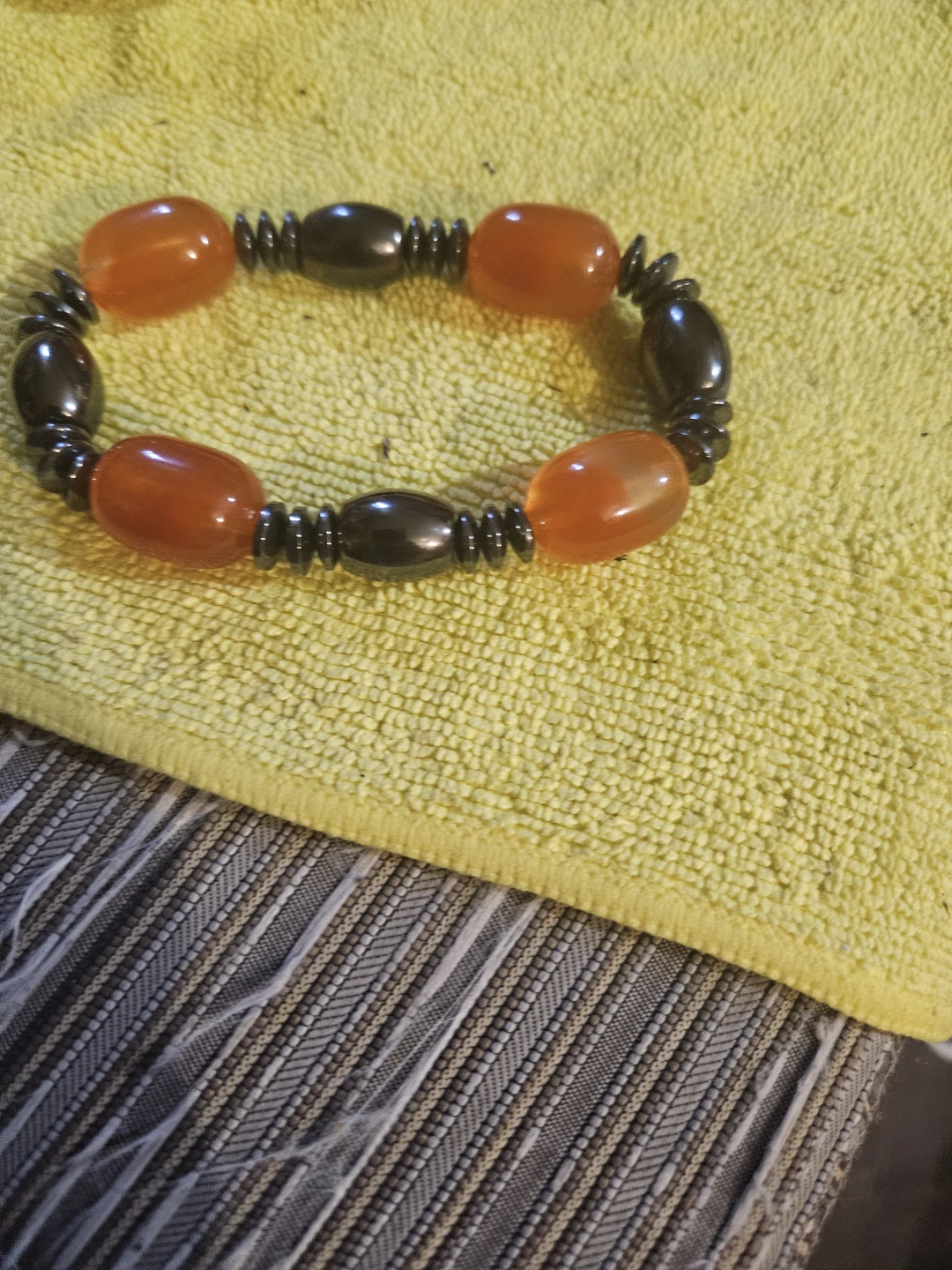 Orange and Dark Bead Bracelet - photo 3