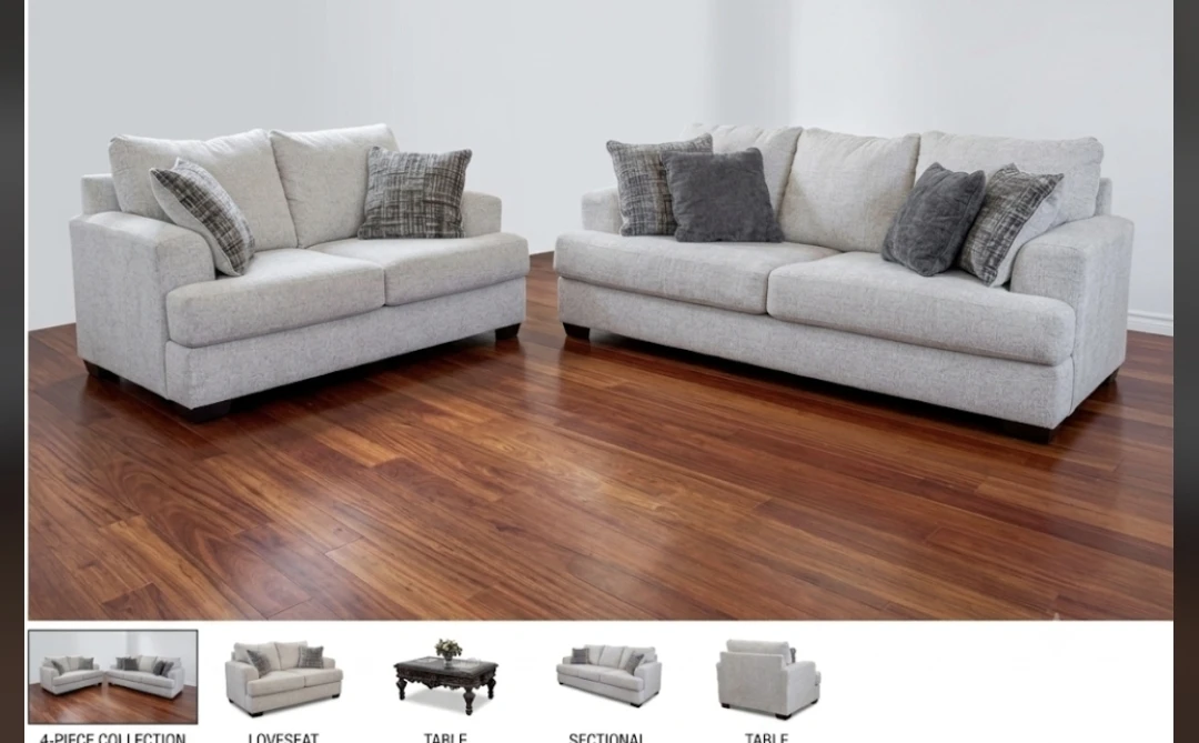 Light Grey Sofa and Loveseat Set - photo 3