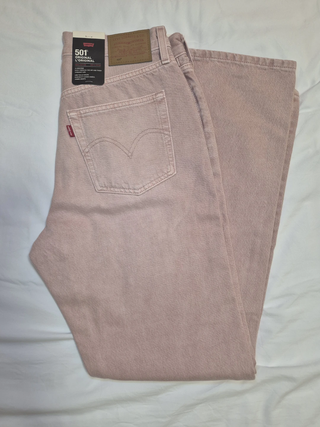 New Levi's 501 Original Fit Jeans - Light Pink
