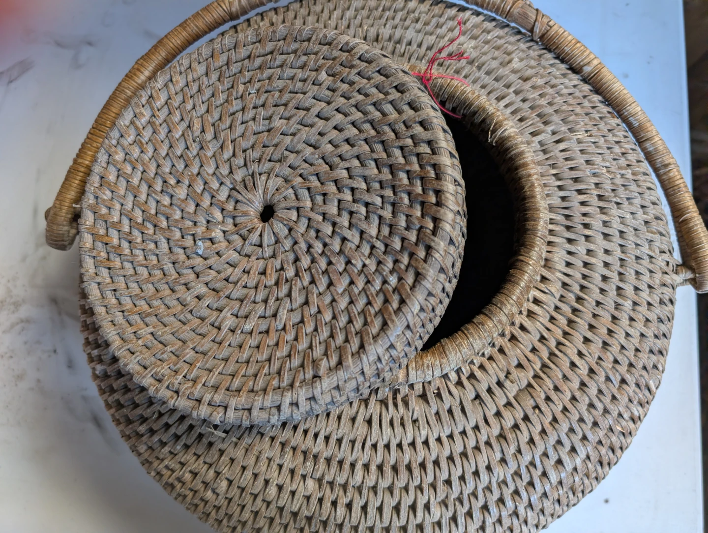 Woven Rattan Basket with Lid - photo 2