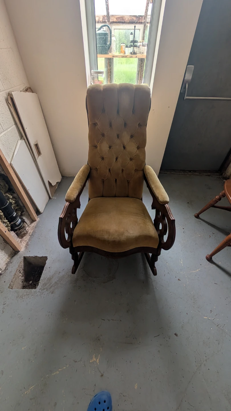 Vintage Tufted Upholstered Rocking Chair - photo 2